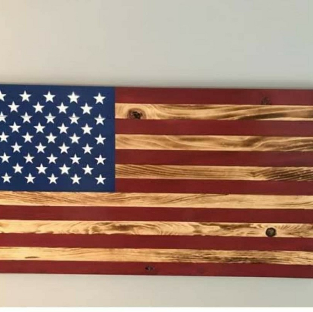 WOOD CUSTOM made American flag